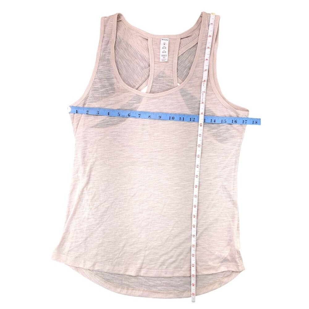 Marika Women Size Medium Wind Chime Racerback Tank Top High Low Hem Pink Tan New - Picture 7 of 7